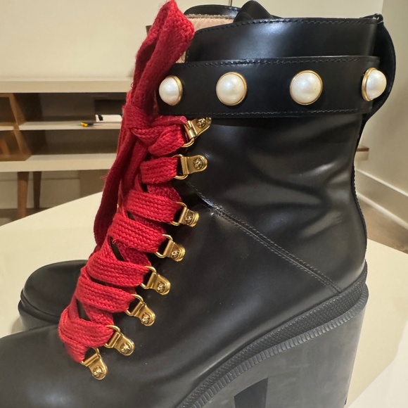 Gucci Combat Boots with Red Laces - Picture 1 of 6